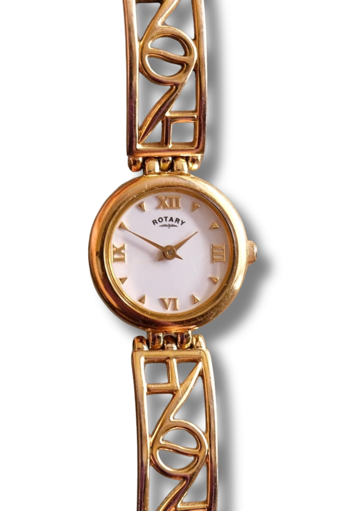 90s Rotary Vintage Ladies Gold Watch Fancy Links Working