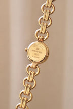1990s Vintage Ladies 18k Gold Plated Raymond Weil Crystal Accent Dial Watch Working