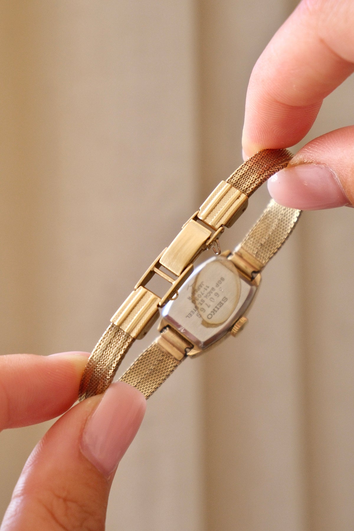 Rare Ladies Vintage Gold Seiko Pink / Purple Dial Mechanical Watch Working