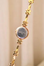 Vintage Pretty Ingersoll Flower Gold Tone Watch Working Ladies Floral Bracelet Watch