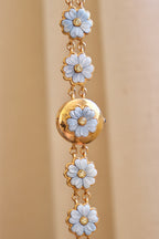 Very Rare Marcel Drucker Flower Peak a Boo Watch Pale Blue Carved Flowers Working