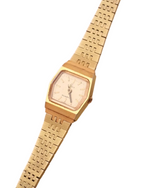 Ladies vintage Timex Kcell Face gold watch box and papers working