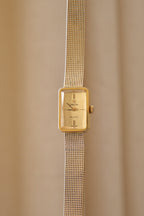 1970s Omega De Ville Manual Wind Gold Plated Tank Style Watch Mesh Strap, in Omega Box Working