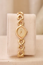 Rare 90s Ladies Gold Seiko Watch with Safety Chain – Working Quartz Vintage Watch