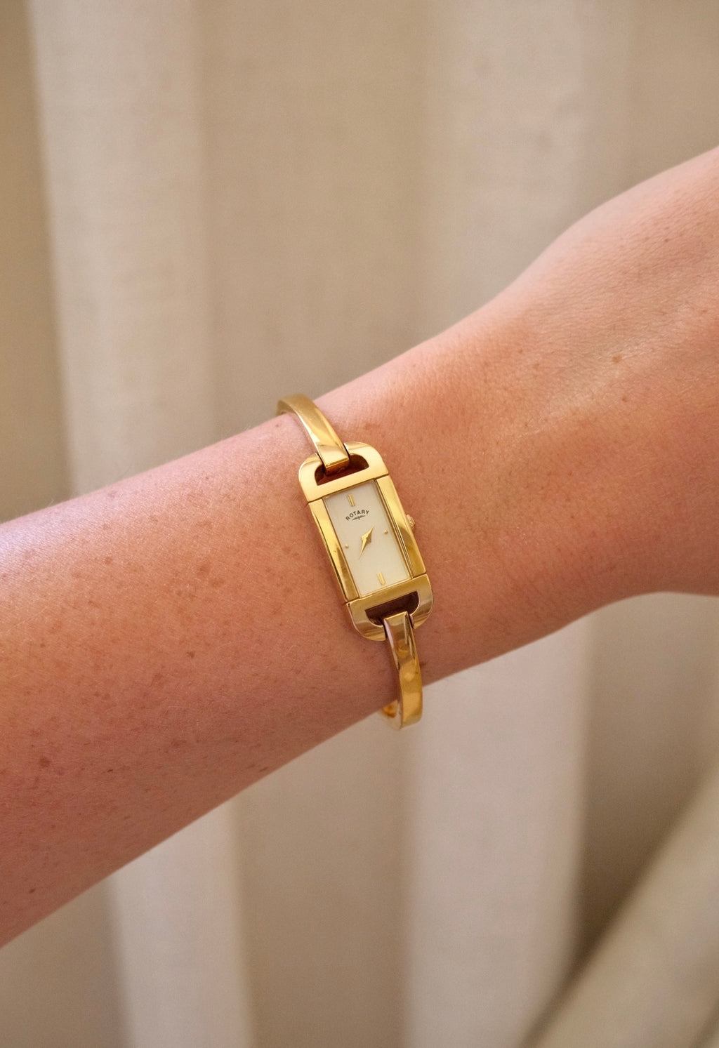 Vintage Ladies Gold 90s Rotary Watch Bangle Style Working
