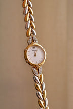 Near Mint Vintage Ladies Two Tone Diamont Accent Seiko Nina Ricci Watch