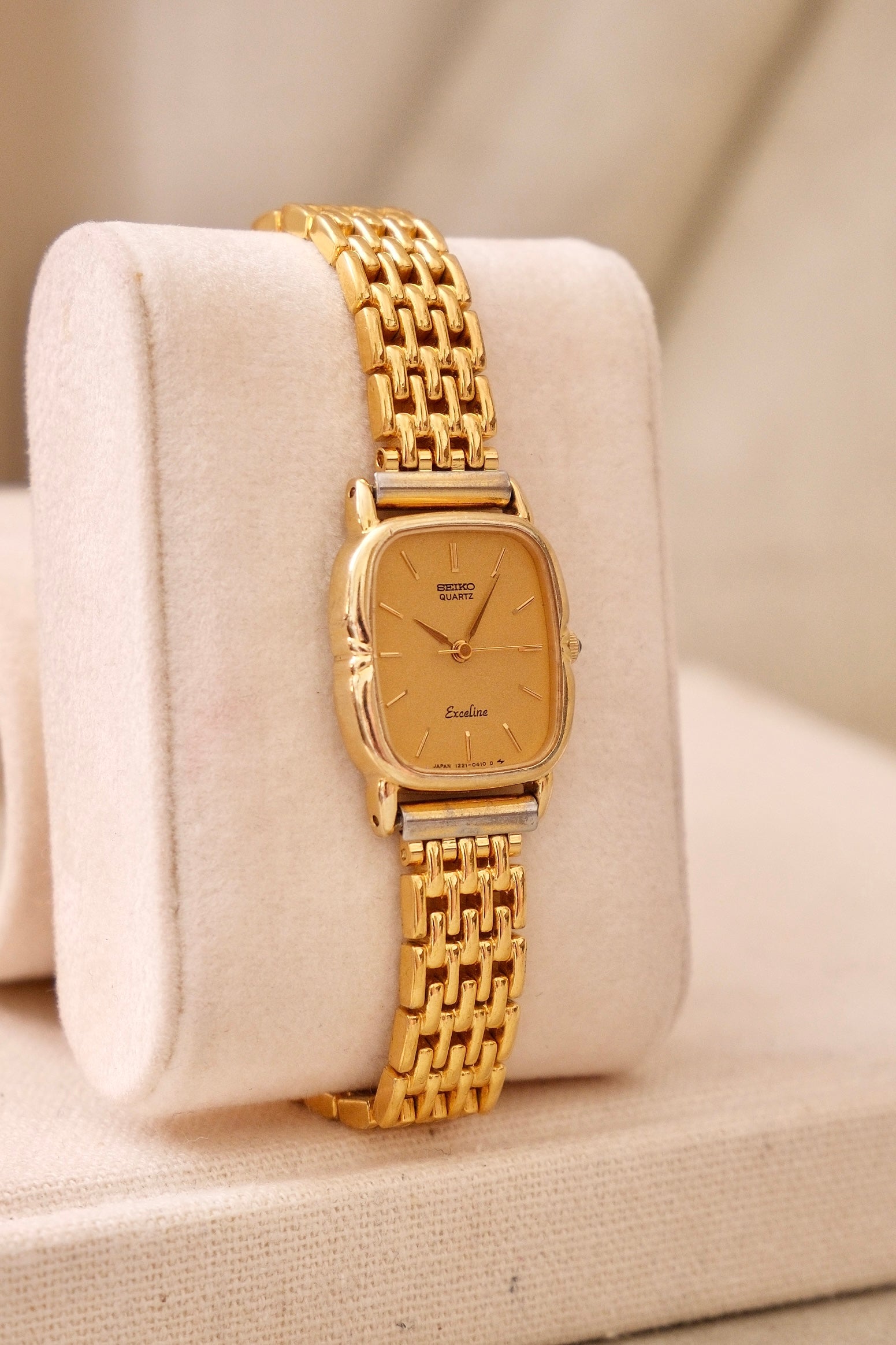 Vintage 1990s Gold-Plated Ladies' Seiko Exceline Quartz Watch