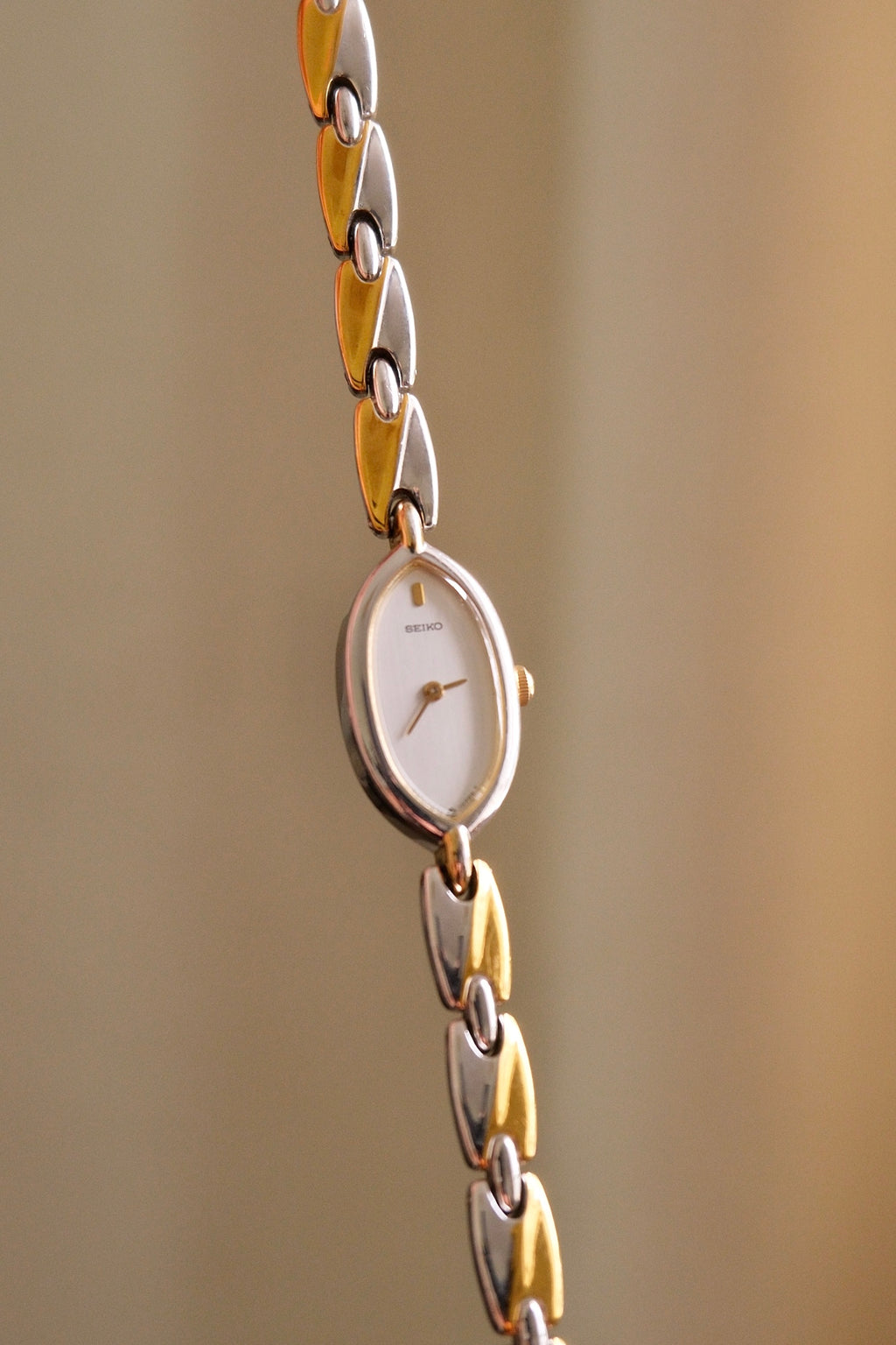 Petite Vintage 1990s Gold-Plated Ladies' Seiko Two Tone Quartz Watch