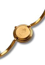 Vintage Gucci 1100L Gold Plated Ladies Interchangeable Watch with Burgendy Bezel White Dial