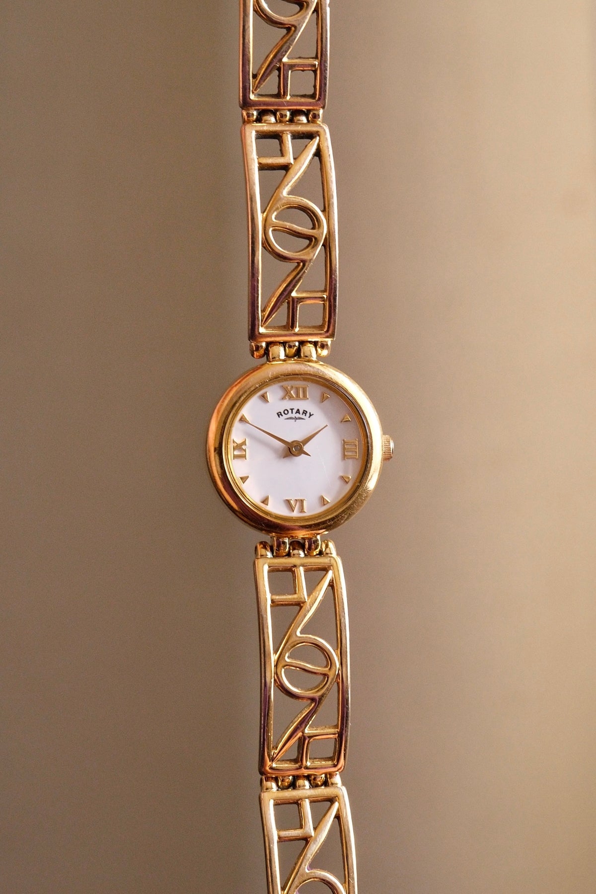 90s Rotary Vintage Ladies Gold Watch Fancy Links Working