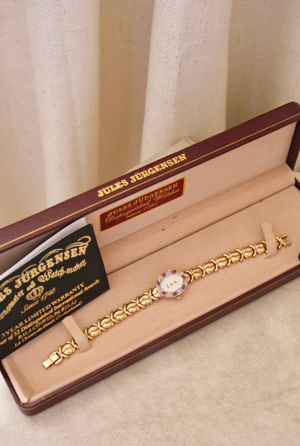 Vintage Jules Jürgensen Ladies Diamond and Ruby Cocktail Watch
