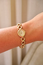 Rare 90s Ladies Gold Seiko Watch with Safety Chain – Working Quartz Vintage Watch