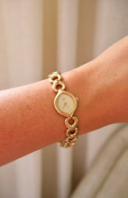 Rare 90s Ladies Gold Seiko Watch with Safety Chain – Working Quartz Vintage Watch