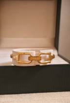 Vintage Gucci 1500L Gold Bangle Watch with Champagne Dial, 90s Quartz Working in Box