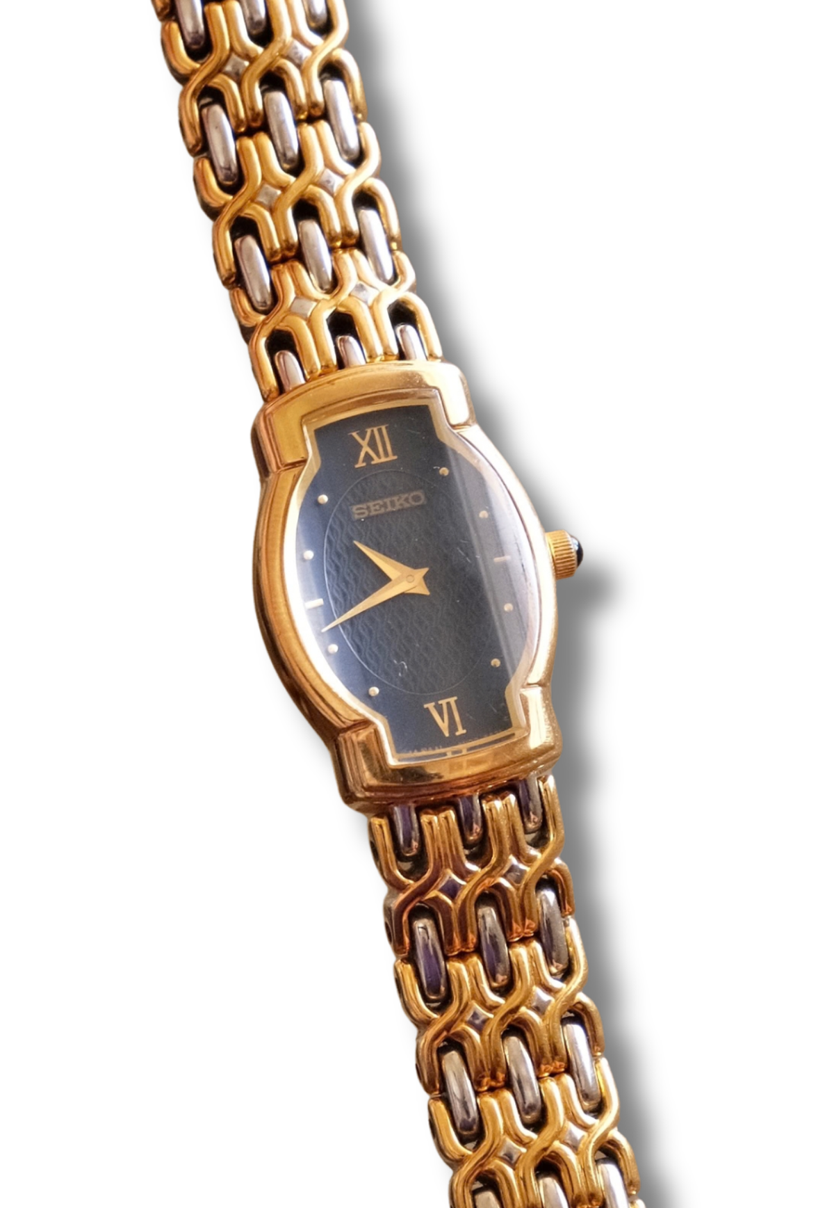 Rare Vintage 90s Seiko Two Tone Bracelet Strap Watch Working