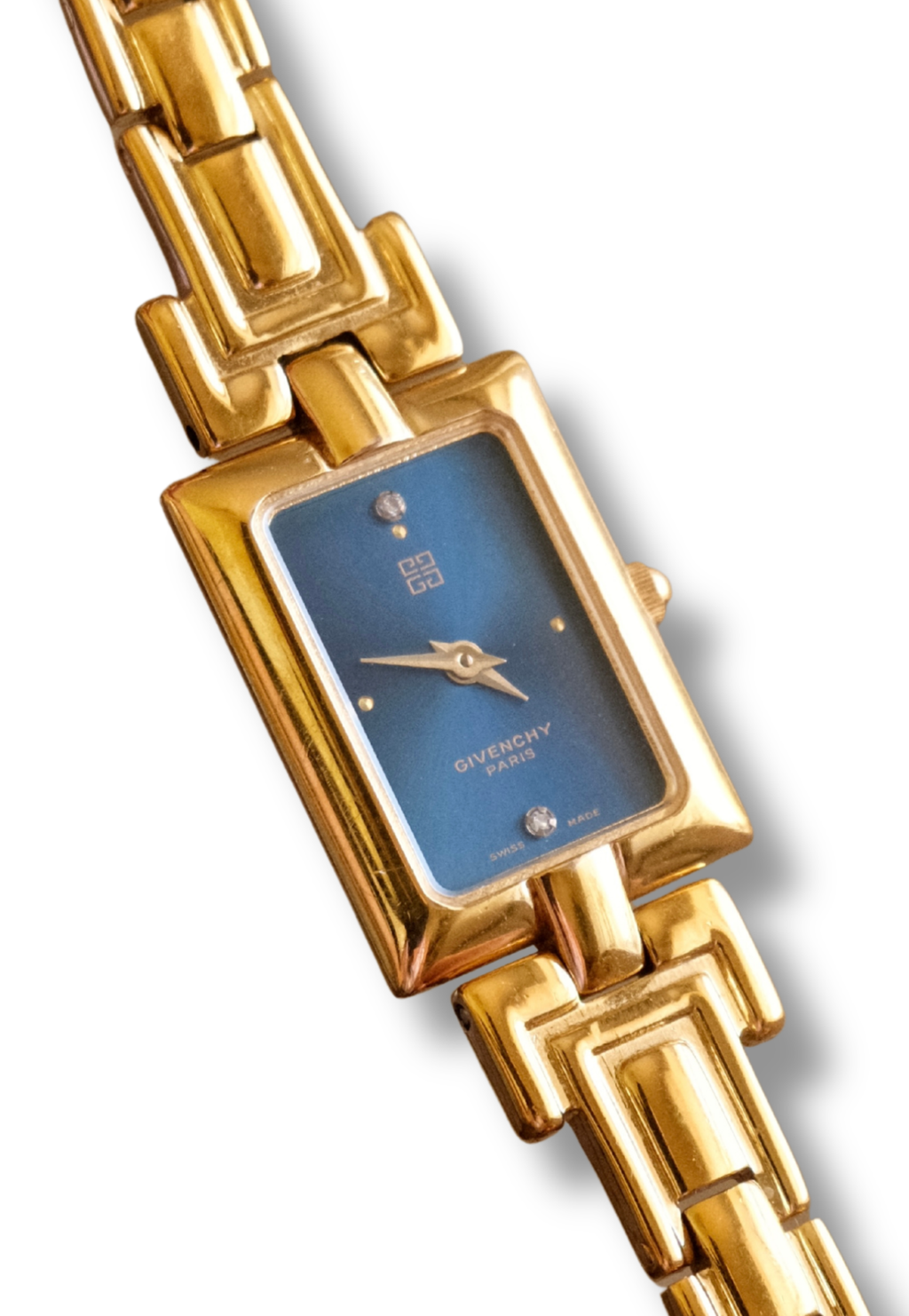 Vintage 1990s Gold-Plated Ladies' Givenchy Quartz Watch - Blue Dial