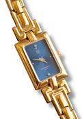 Vintage 1990s Gold-Plated Ladies' Givenchy Quartz Watch - Blue Dial