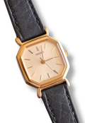 1990s Seiko Ladies Gold  Quartz Watch Black Leather Strap Watch Working