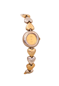 Rare Vintage Seiko Alba Heart Bracelet  Gold and Silver Two Tone Ladies Watch Working