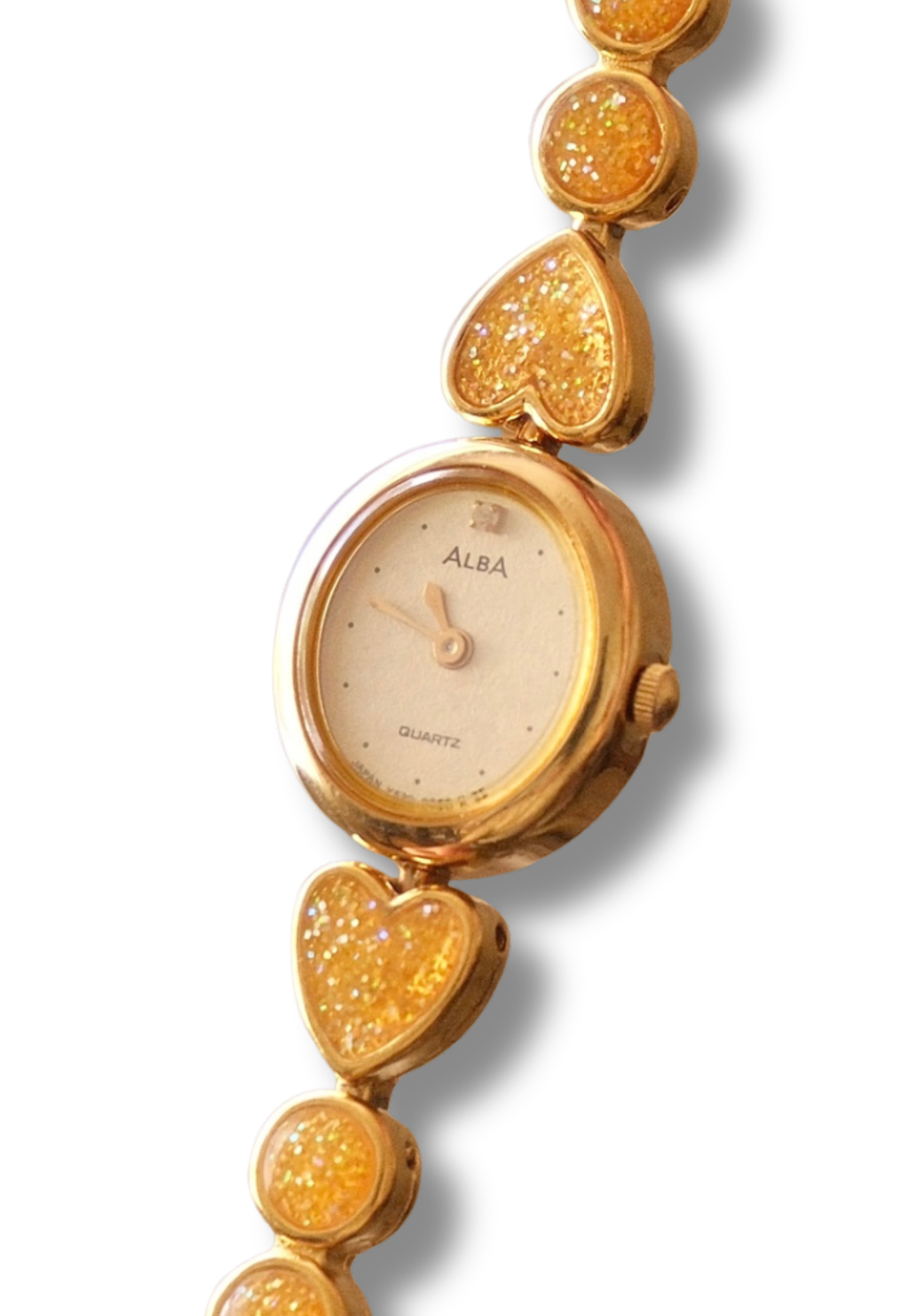 Rare 90s Vintage Gold Alba Seiko Heart Quartz Watch Working